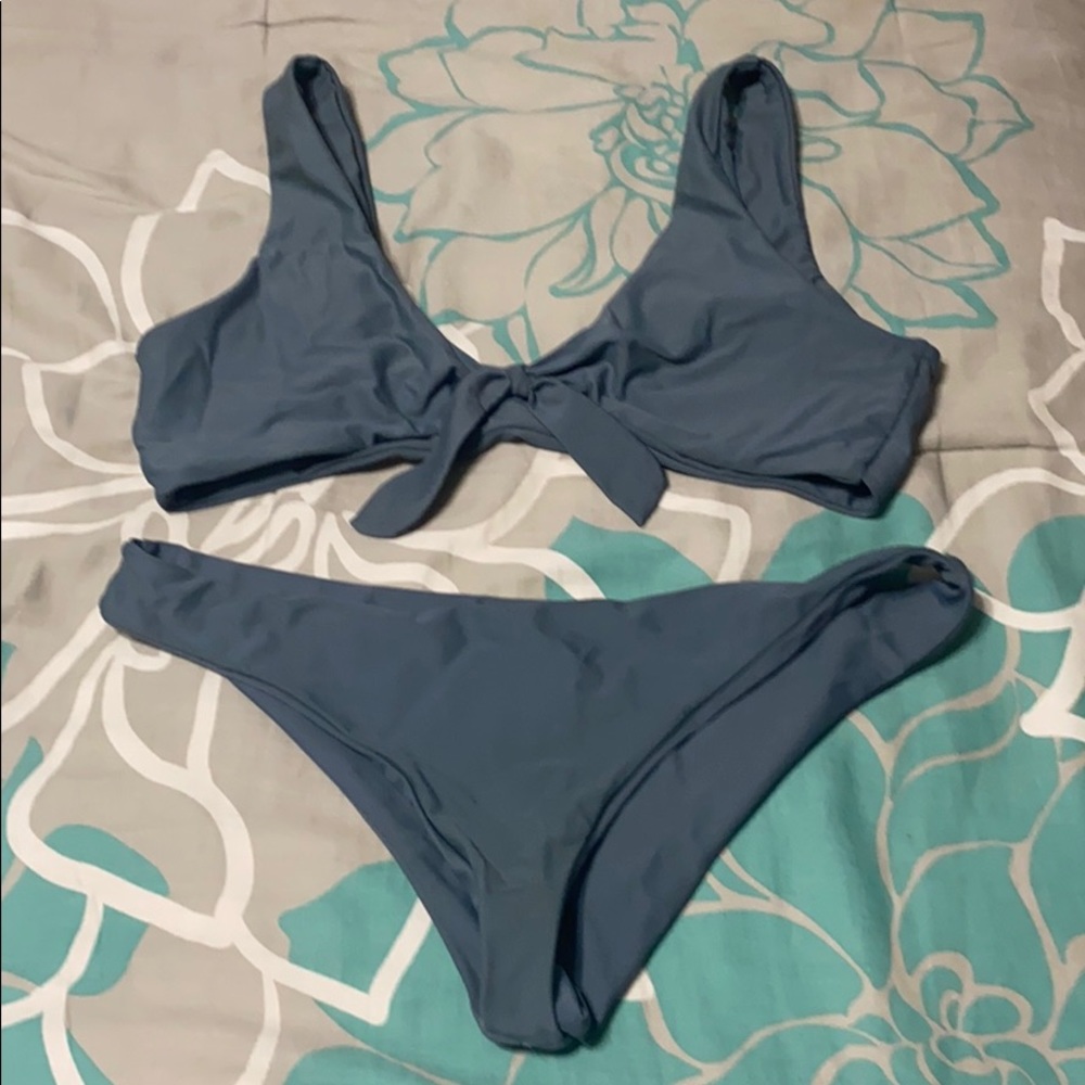 Grey blue bikini set
